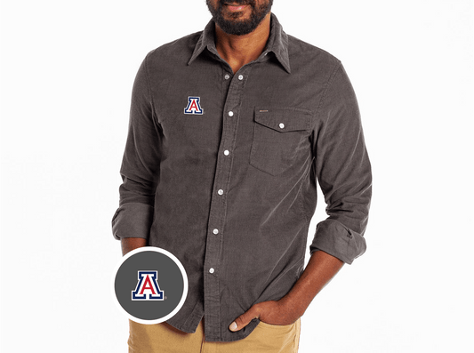 Arizona - Corduroy Pearl Snap - A - Charcoal