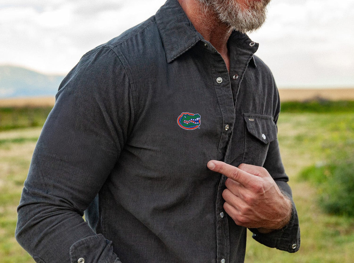 Criquet Florida Corduroy Pearl Snap in Albert, Charcoal, view 3