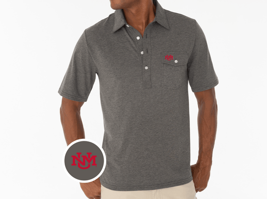 New Mexico - Coaches Players Shirt - UNM Interlock - Heather Grey