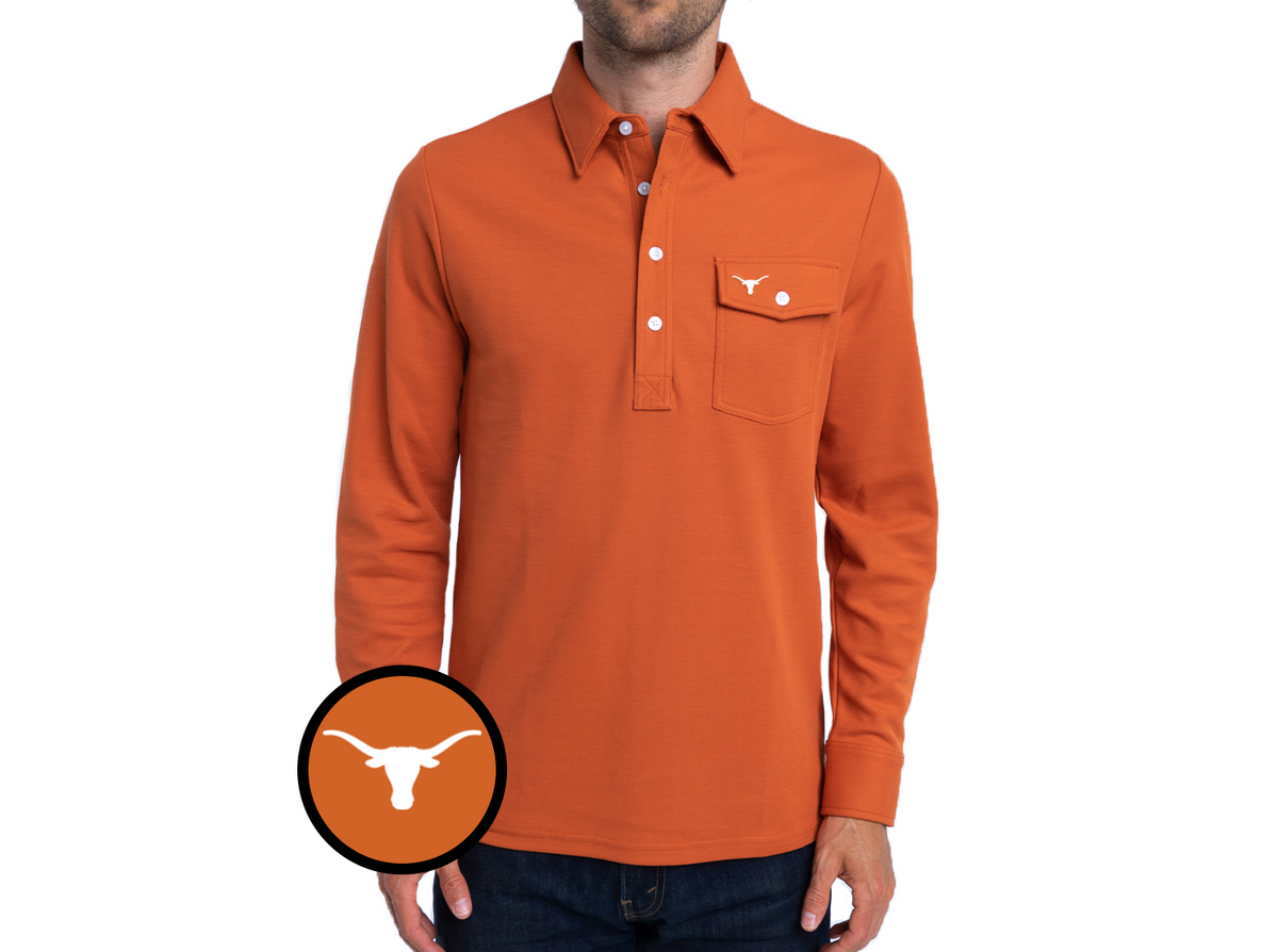 Texas - Coach's Long Sleeve Players Shirt - Longhorn - Burnt Orange