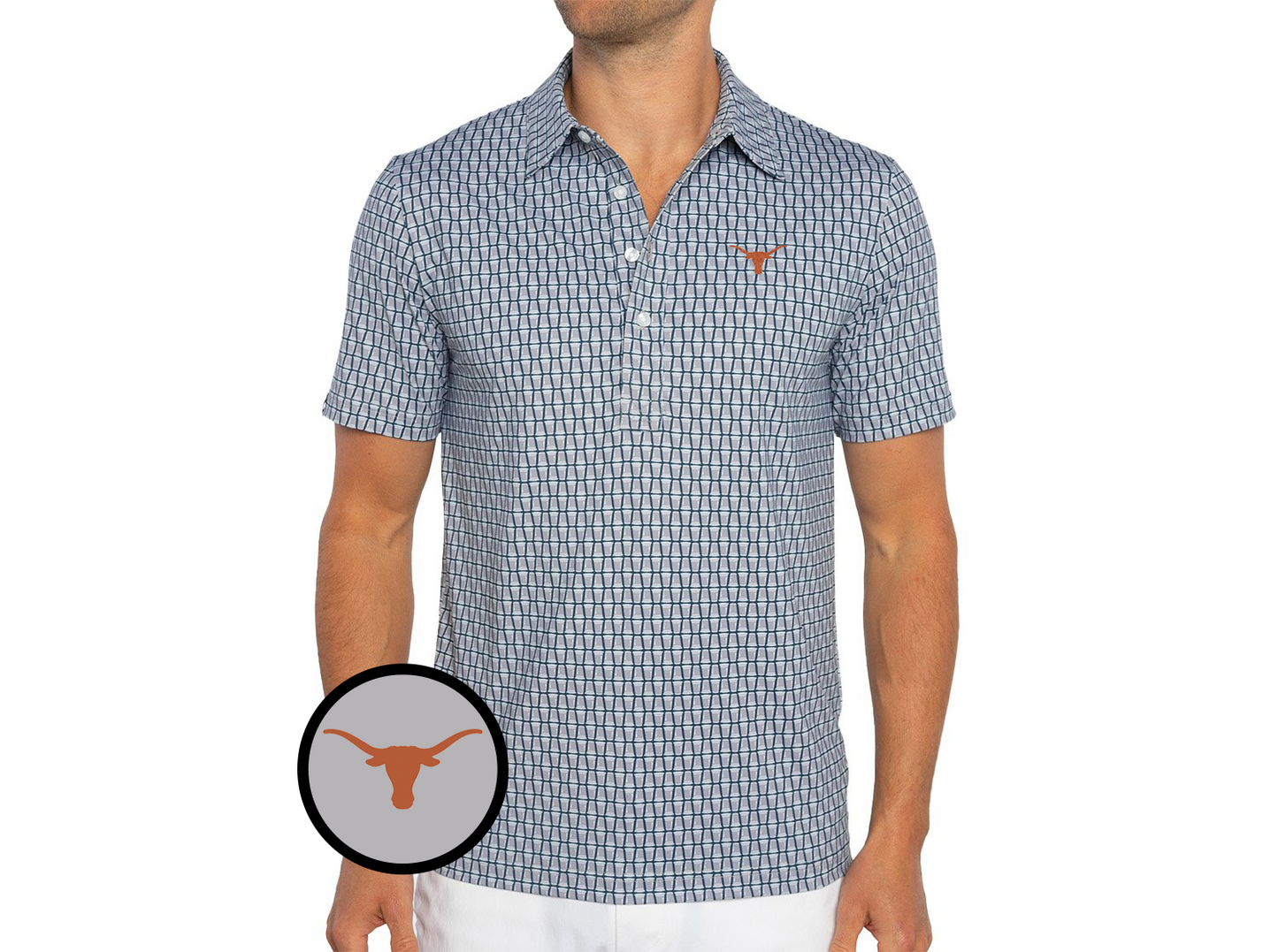 Texas - Sport Range Polo - Longhorn - Solo Print Grey