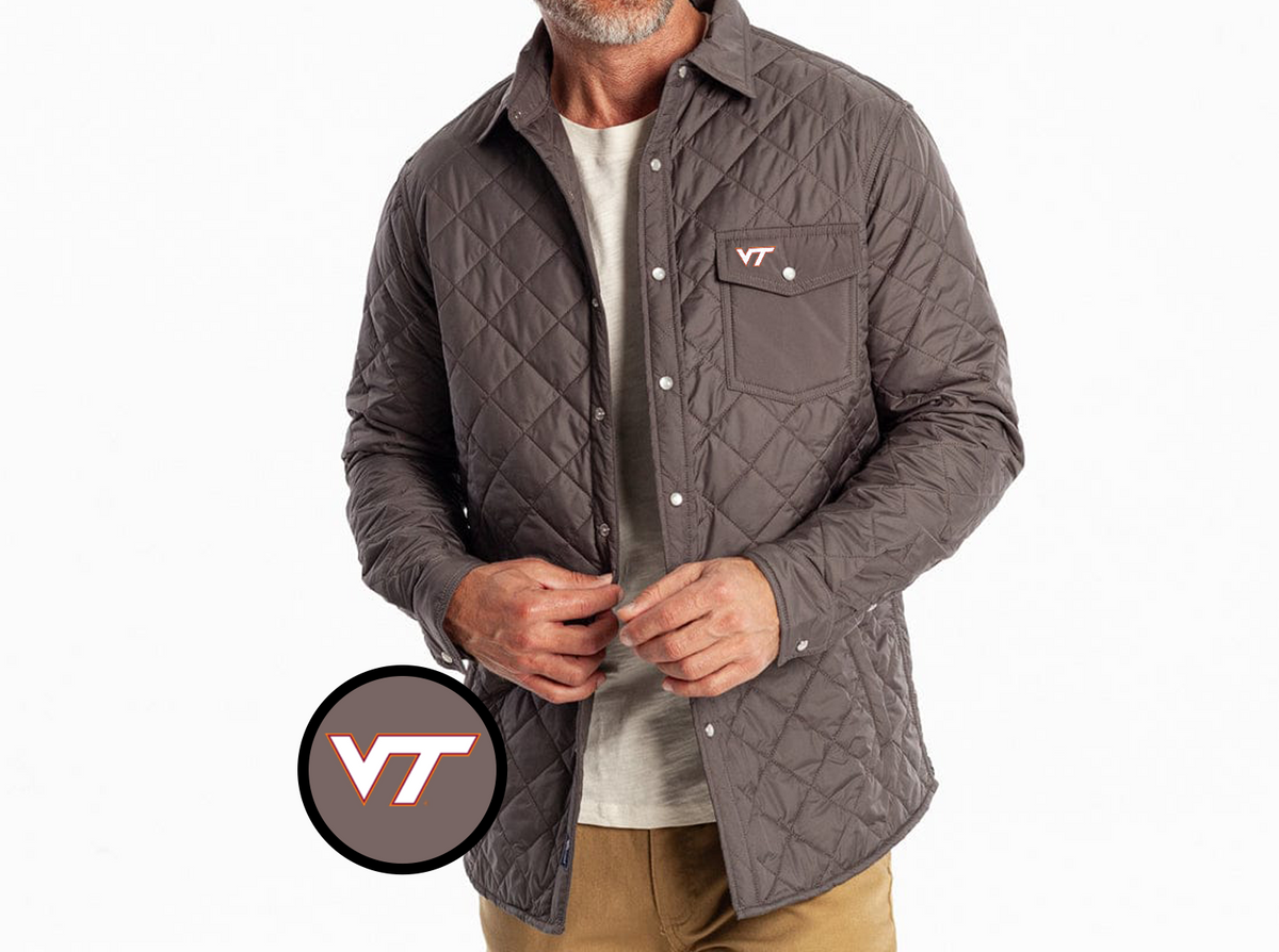Virginia Tech - Coach's Shacket - VT - Charcoal