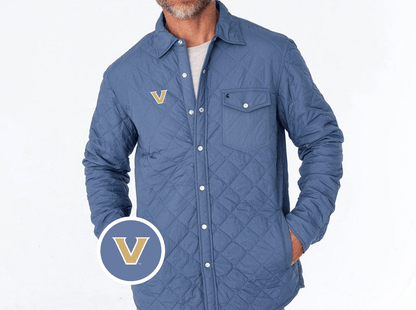 Vanderbilt - Quilted Shacket - V - Slate Blue