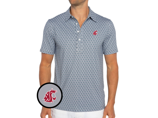Washington State - Coach's Range Polo - Cougar - Solo Print Grey