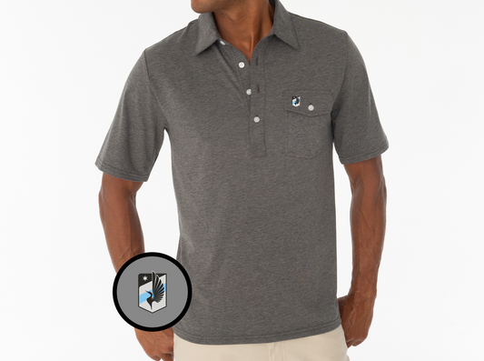 Criquet Minnesota United in Coaches Players Shirt, Simple Crest, Grey, view 1