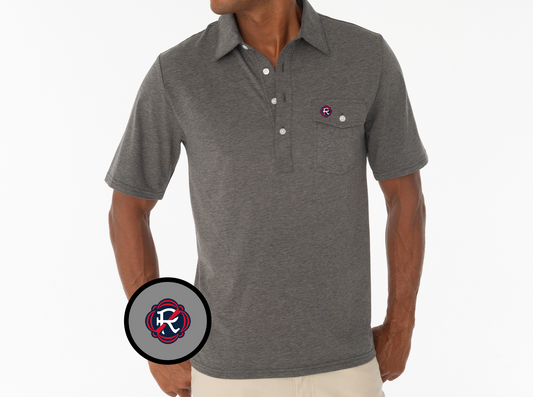 Criquet New England Revolution in Coaches Players Shirt, Simple Badge, Grey, view 1