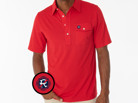 Criquet New England Revolution in Coaches Players Shirt, Simple Badge, Red, view 1