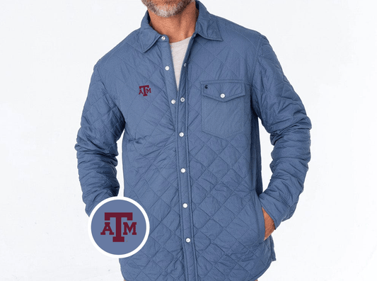 Texas A&M - Quilted Shacket - TAM Icon - Slate