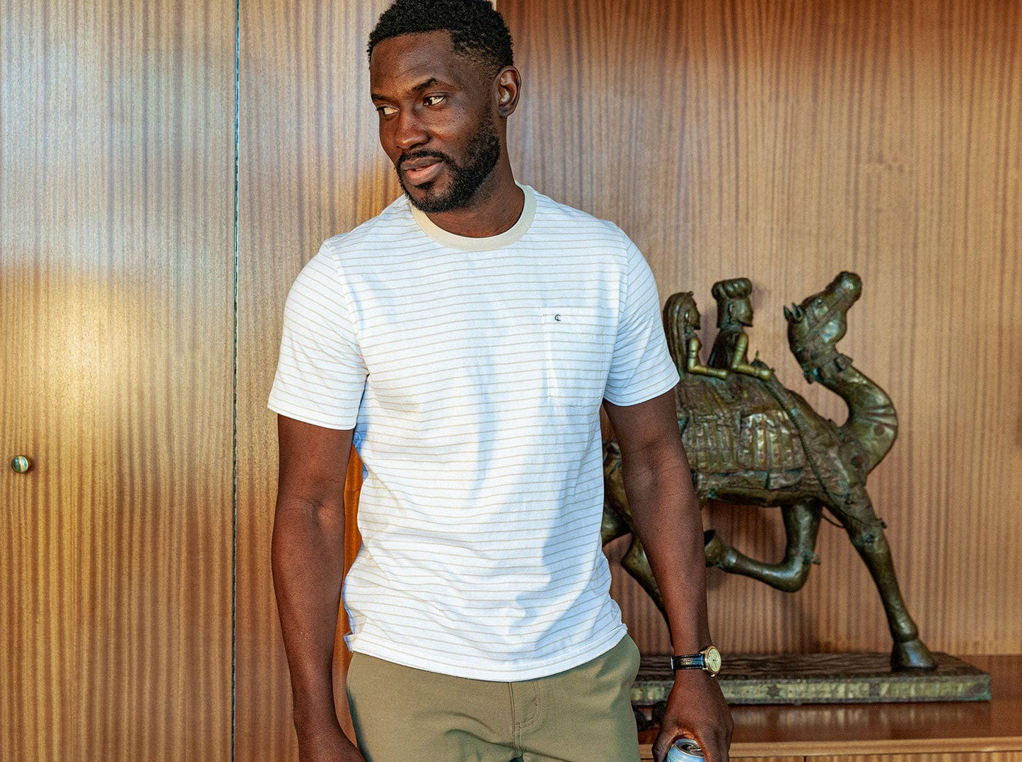 Ringer T-Shirt - Wayne Stripe - Natural