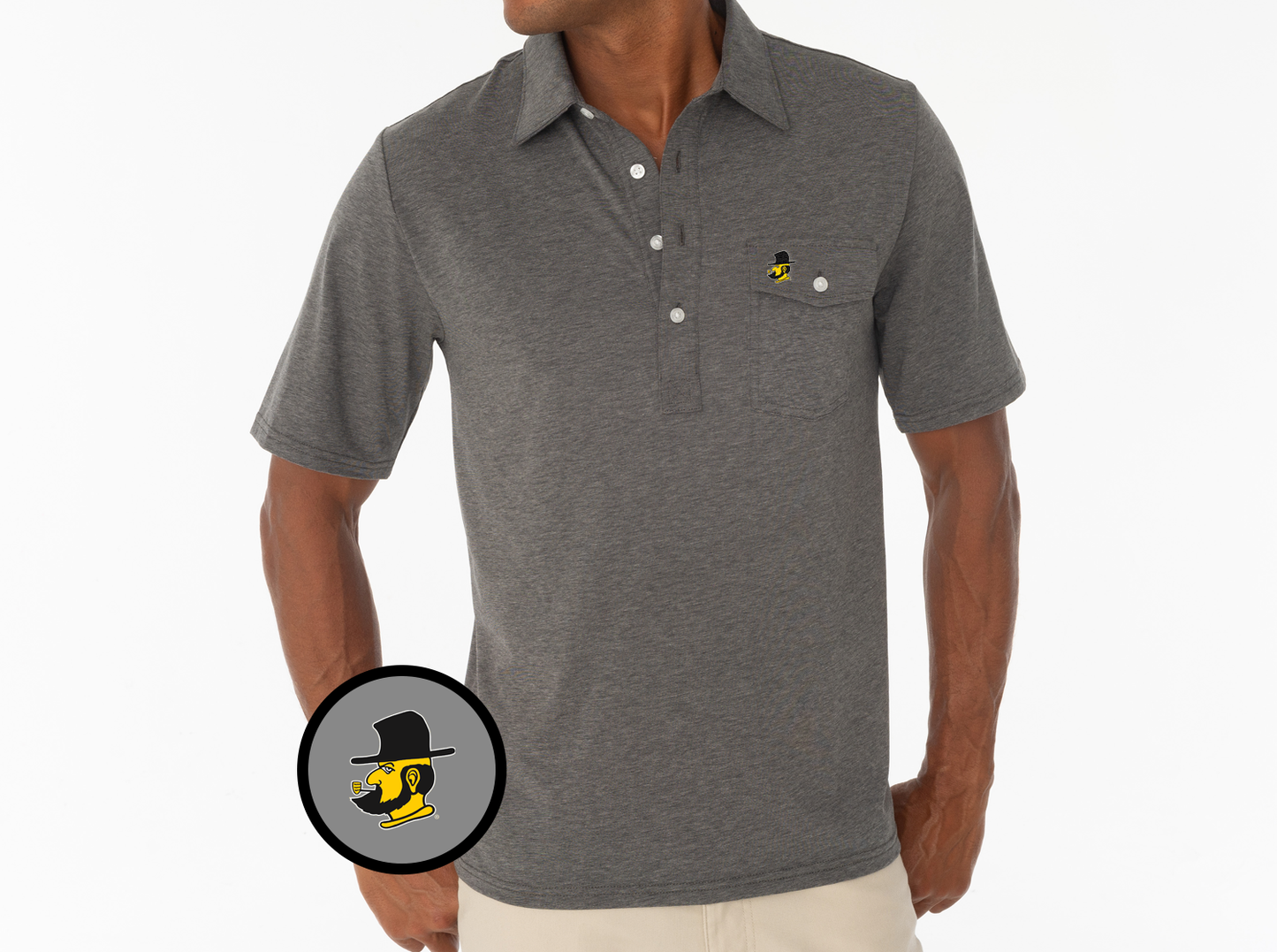 Appalachian State - Coaches Performance Players Shirt - Yosef - Heather Grey