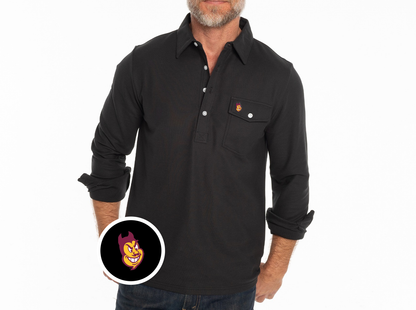 Arizona State - Coach’s Long Sleeve Players Shirt - Sparky - Black