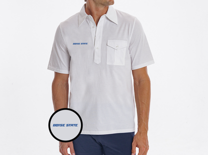 Boise State - Retro Coach's Shirt - Boise State Text - White