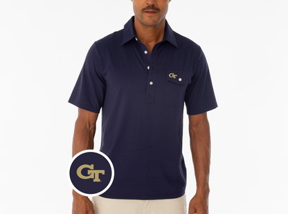 Georgia Tech - Coach's Players Shirt - GT No Outline - Navy