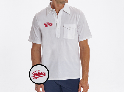 Indiana - Retro Coach's Shirt - Indiana Script - White