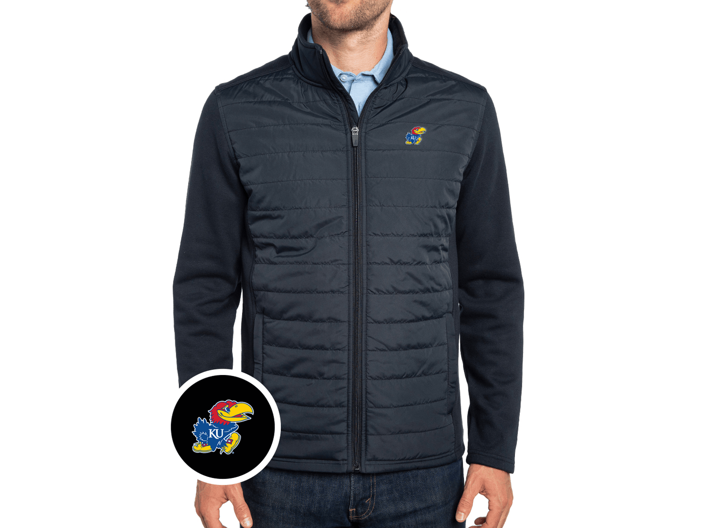 Kansas - Hybrid Puffer - Jayhawk - Black