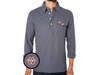 LSU - Coach's Long Sleeve Players Shirt - Tiger Head - Blue Steel