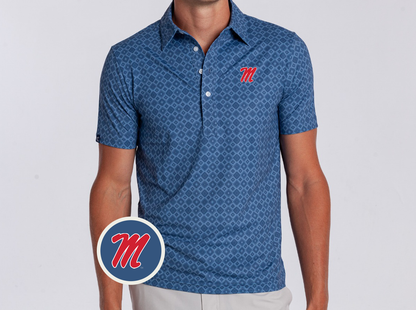 Ole Miss - Sport Range Polo - M - Durango Print Blue