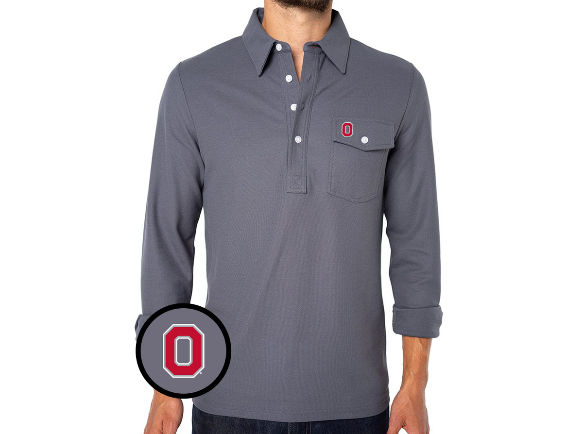 Ohio State - Coach's Long Sleeve Players Shirt - O - Dark Grey