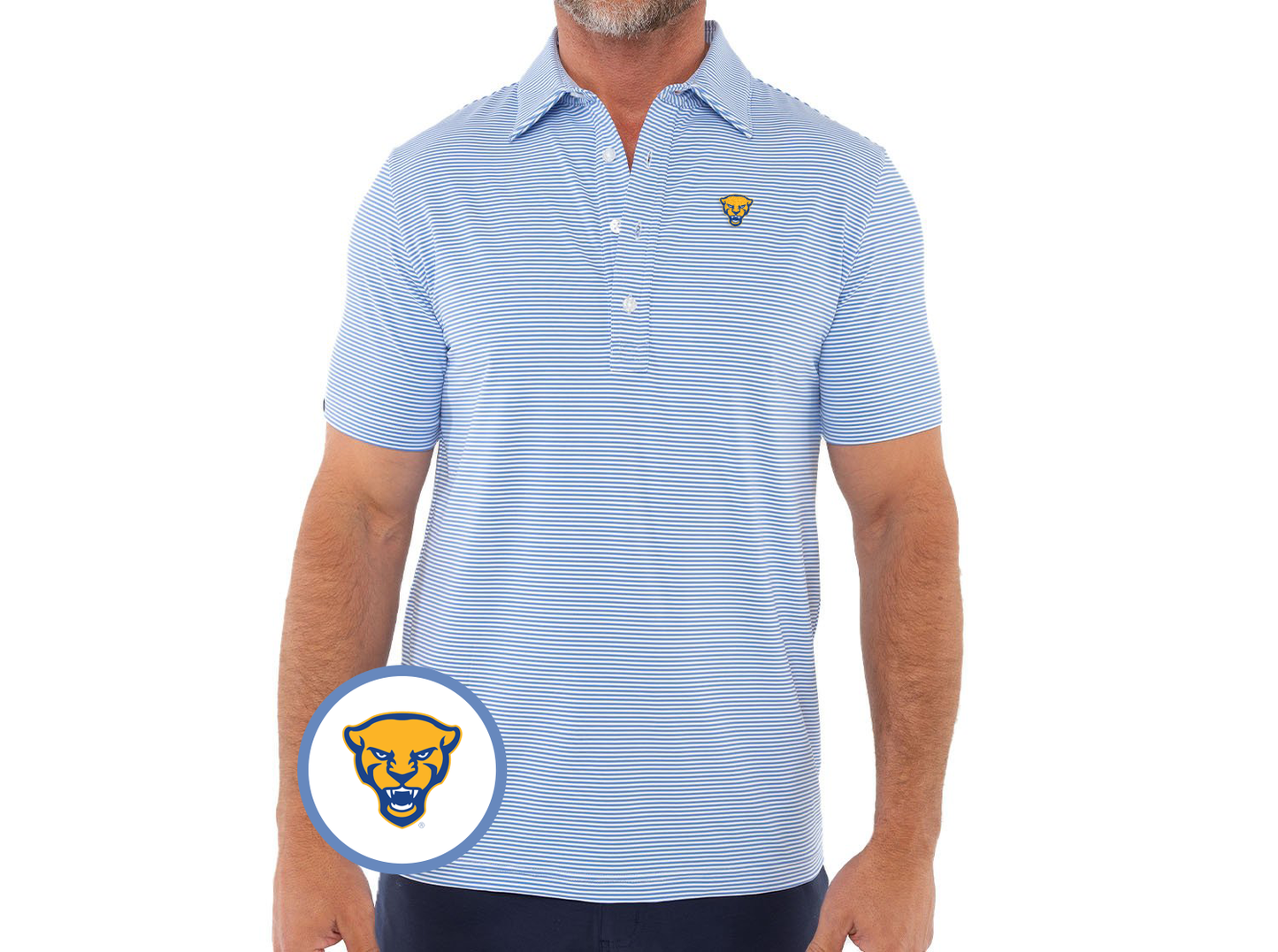 Pitt - Sport Range Polo - Panther -  Hobby Stripe Blue/White