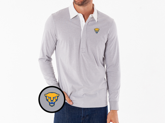 Pitt - Coach's Rugby Shirt - Panther - Grey Microstripe