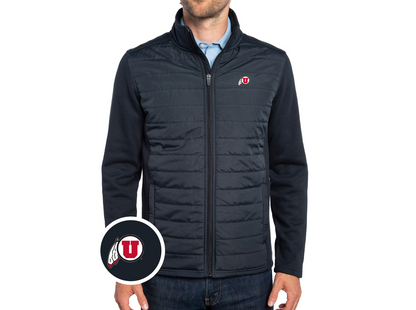 Utah - Hybrid Puffer - Circle & Feather - Black