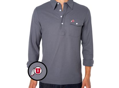 Utah - Long Sleeve Players Shirt - Circle & Feather - Blue Steel