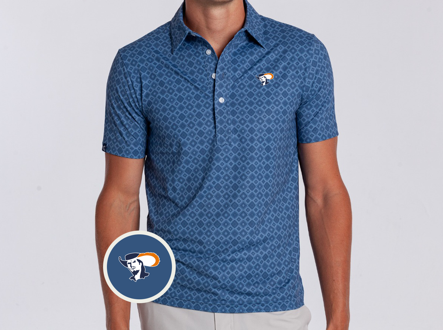 Virginia - Sport Range Polo - Cavaliers - Durango Print Blue