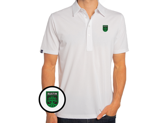 Criquet AUSTIN FC in Range Polo, Crest, White, view 1