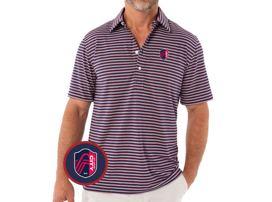 Criquet ST LOUIS CITY SC in Range Polo, Crest, Davis Stripe, Navy / Red, view 1