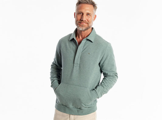 Collared Sweatshirt - Heather Lagoon