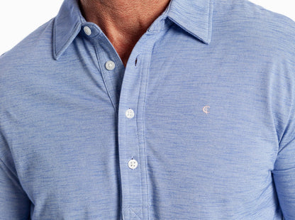 brrrº Long Sleeve Range Polo - Lapis Blue