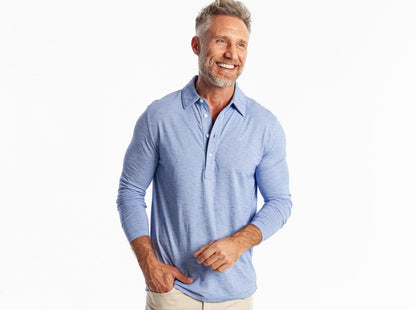 brrrº Long Sleeve Range Polo - Lapis Blue