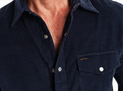 Corduroy Pearl Snap - Navy Blazer