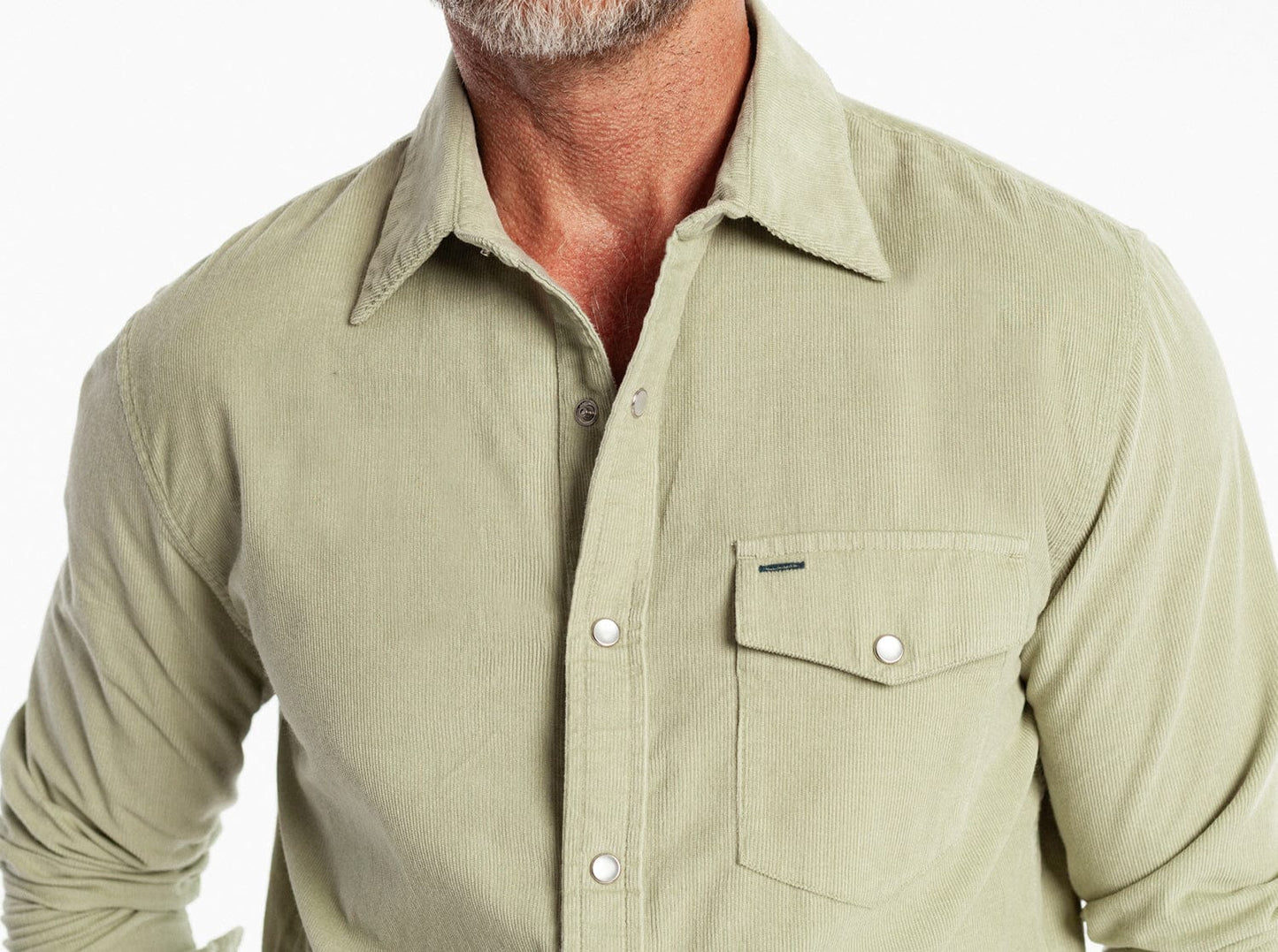 Corduroy Pearl Snap - Desert Sage