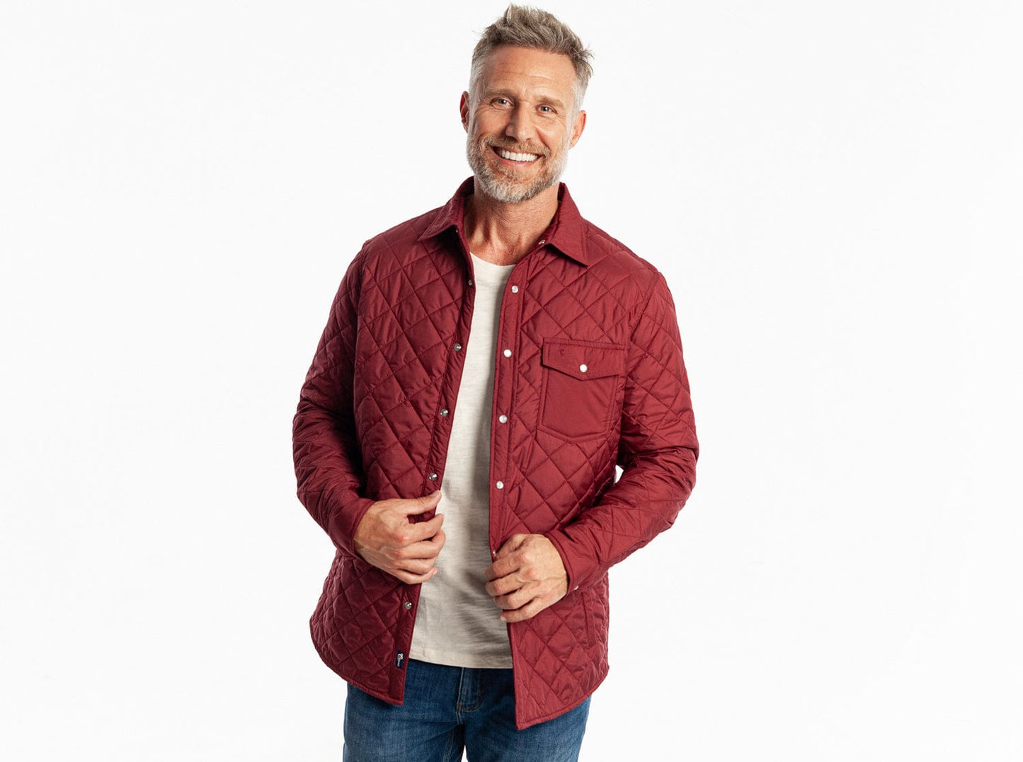 Quilted Shacket - Maroon
