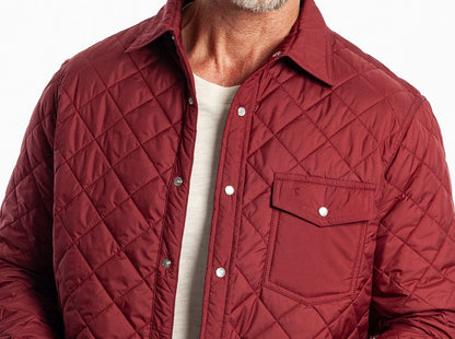 Quilted Shacket - Maroon