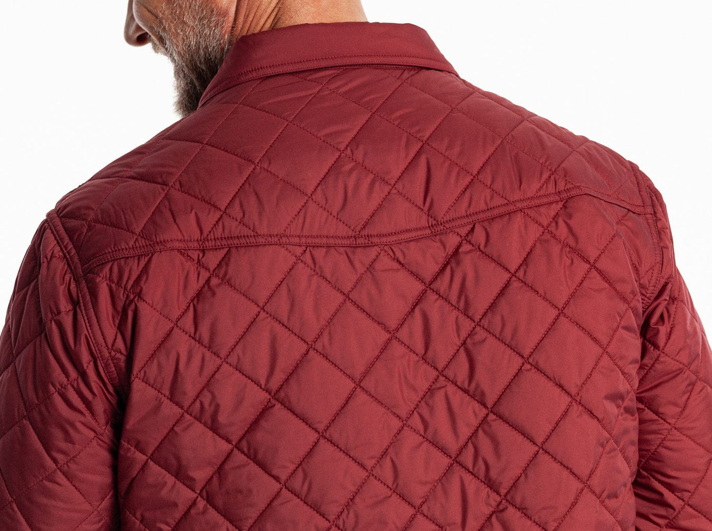 Quilted Shacket - Maroon