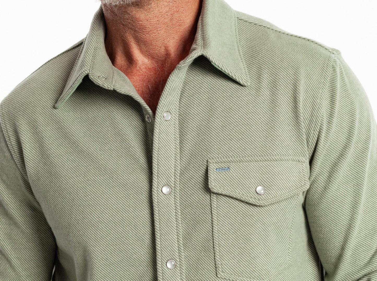 Chill-Knit Twill Pearl Snap - Olive