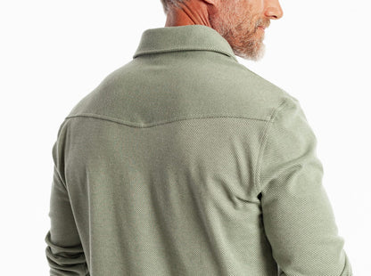 Chill-Knit Twill Pearl Snap - Olive