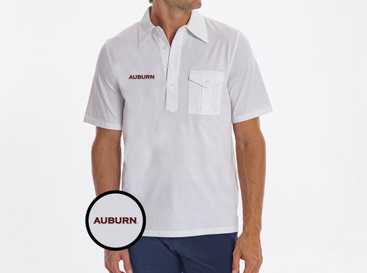 Auburn - Retro Coach's Shirt - Auburn Text - White