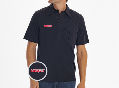 Louisville - Retro Coach's Shirt - Louisville Text - Black