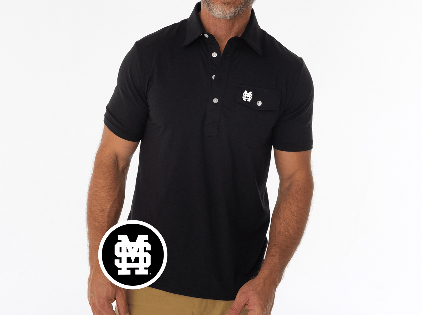 Mississippi State - Coaches Performance Players Shirt - Interlock - Black