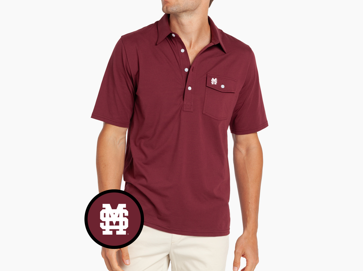 Mississippi State - Coach's Players Shirt - MS Interlock - Maroon