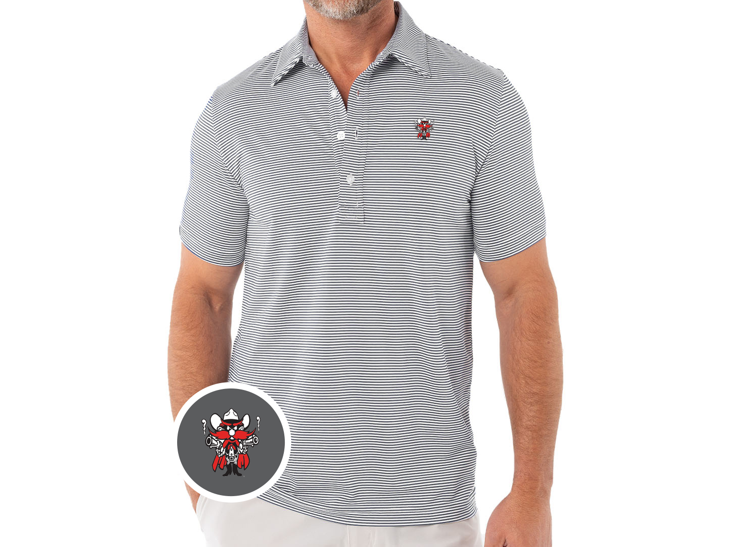 Criquet Texas Tech in Sport Range, Raider Red, Hobby Stripe Grey/White, view 1