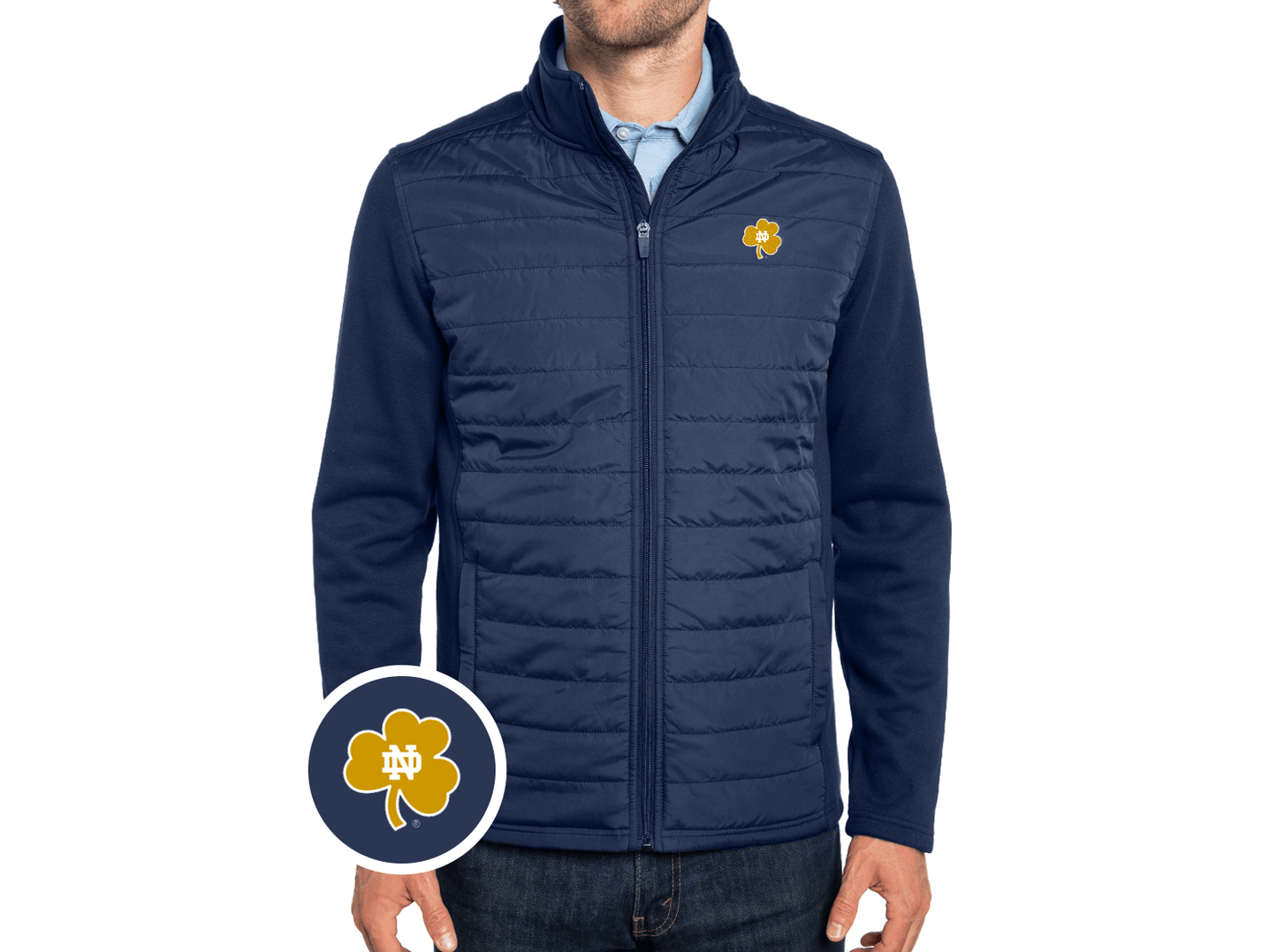 Notre Dame - Hybrid Puffer - Shamrock - Navy