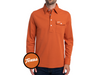 Texas - Coach's Long Sleeve Players Shirt - Texas Script (Pocket Flap) - Burnt Orange