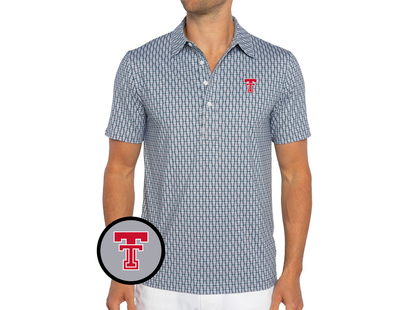 Texas Tech - Coach's Range Polo - New Double T - Solo Print Grey