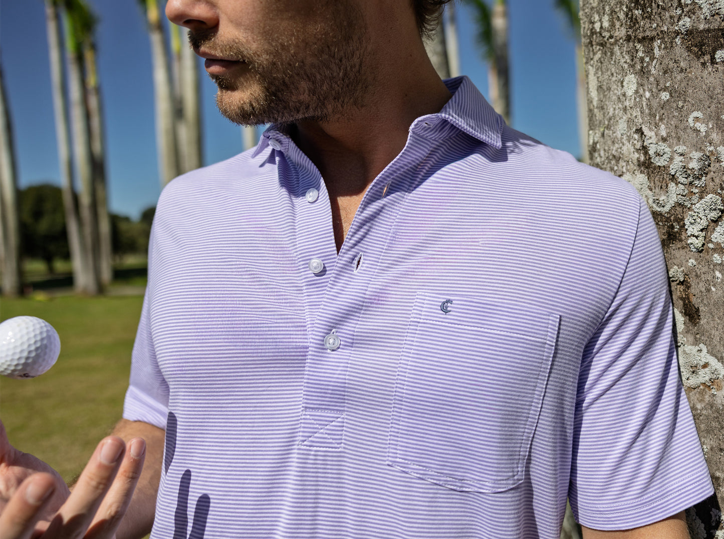 Spread Collar Polo - Hobby Stripe - Lavender