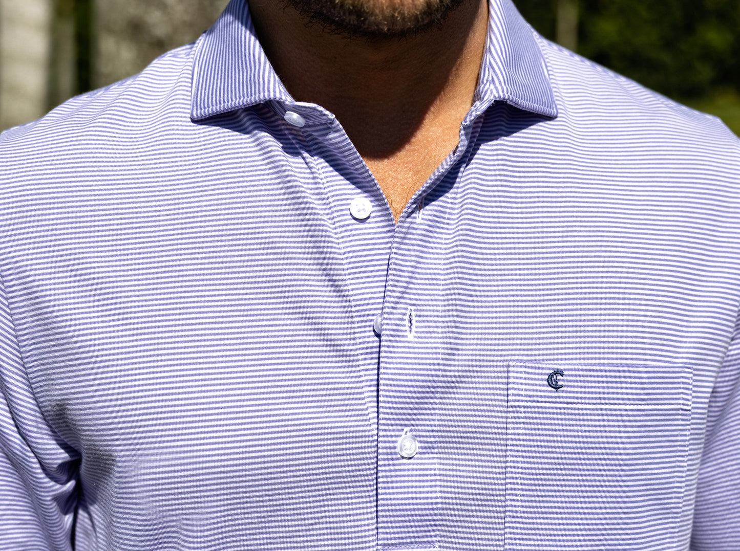 Spread Collar Polo - Hobby Stripe - Lavender