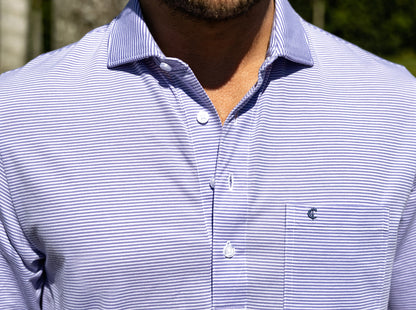 Spread Collar Polo - Hobby Stripe - Lavender